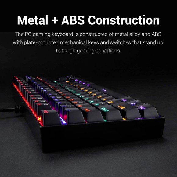 Redragon K552 Mechanical Gaming Keyboard Rainbow LED Backlit Wired NEW - Picture 3 of 4